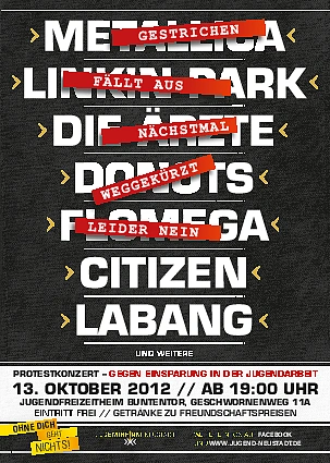 Hinweisflyer zu einem Konzert 